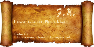 Feuerstein Melitta névjegykártya